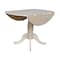 International Concepts Round 42 in Rd Dual Drop Leaf Pedestal Table, 29.5 inH, Unfinished, Ready to Finish, 42 in W, 42 in L K-42DPT - alternate 6